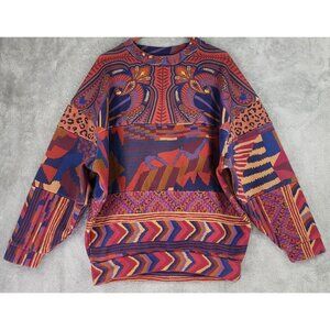 Farm Rio Sweatshirt Womens Small Multicolor Aztec Print Long Sleeve Tunic Top